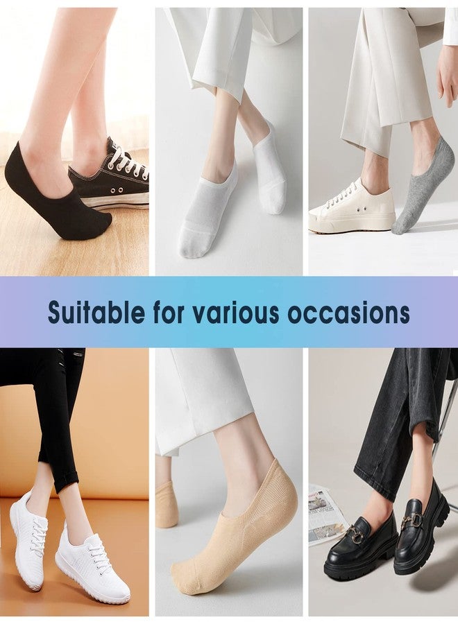 SIXDAYSOX 4 Pairs Nude Womens Socks Low Cut Cotton No Show Non Slip Socks Size 6-9 - Image 5